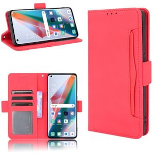 For OPPO Find X3 / Find X3 Pro Skin Feel Calf Pattern Horizontal Flip Leather Case with Holder & Card Slots & Photo Frame(Red)