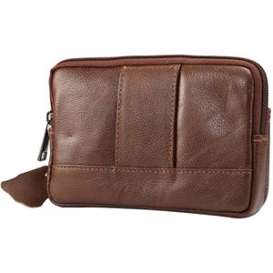 6.0 inch and Below Universal Genuine Leather Men Horizontal Style Case Waist Bag with Belt Hole For iPhone  Samsung  Sony  Huawei  Meizu  Lenovo  ASUS  Oneplus  Xiaomi  Cubot  Ulefone  Letv  DOOGEE  Vkworld  and other (Coffee)