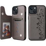 Zes katten embossing patroon shockproof telefooncase voor iphone 13 mini