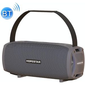 HOPESTAR H24 Pro TWS Portable Outdoor Waterproof Woven Textured Bluetooth Speaker with Rhythm Light  Support Hands-free Call & U Disk & TF Card & 3.5mm AUX & FM (Grey)
