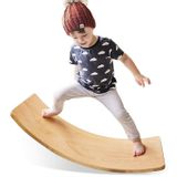 Children Educational Sense Integration Training Seesaw Sports Game Wooden Balance Board Yoga Practice Bending Board(Natural Beech)