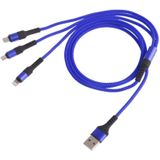 Micro USB / 8 Pin / Type-C to USB High Speed Weave Charging Cable(Blue)