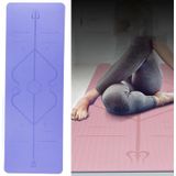 BSJ002 TPE Double Layer Two-Color Yoga Mat Fitness Mat with Body Line  Specification: 183 x 80 x 0.6cm(Violet + Shallow Purple)