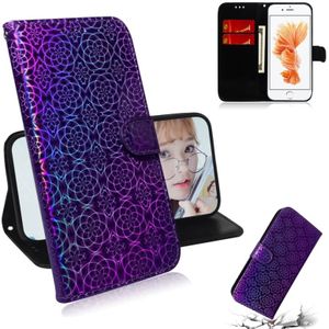 For iPhone 6 Plus & 6s Plus Solid Color Colorful Magnetic Buckle Horizontal Flip PU Leather Case with Holder & Card Slots & Wallet & Lanyard(Purple)