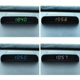 Solar Night Light Car Clock Automotive Electronic Clock Temperature Time+Date+Week+Temperature(Green Light)