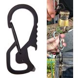 Outdoor Tools Carabiner  Hex Driver Bottle Opener Keychain Ring Climbing Accessories(Silver)