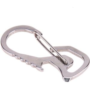 Outdoor Tools Carabiner  Hex Driver Bottle Opener Keychain Ring Climbing Accessories(Silver)