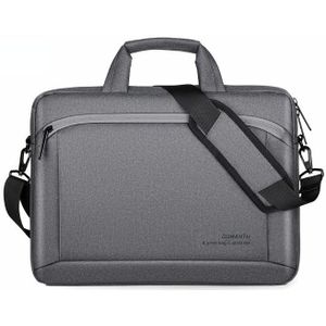 OUMANTU 030 Portable 15 inch Laptop Bag Leather Handbag Business Briefcase(Dark Gray)