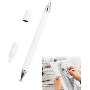 Imitation Porcelain 2 in 1 Mobile Phone Touch Screen Capacitive Pen for Apple / Huawei / Xiaomi / Samsung(White)