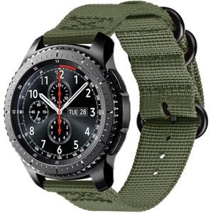 For Samsung Galaxy Watch Active 18mm S3 Nylon Three-ring Strap(Army Green)