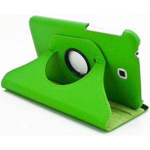 360 Degrees Rotation Litchi Texture Leather Case with Holder for Galaxy Tab 3 (7.0) / P3200 / P3210(Green)