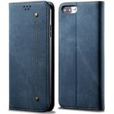 For iPhone 6 Plus / 6s Plus Denim Texture Casual Style Horizontal Flip Leather Case with Holder & Card Slots & Wallet(Blue)