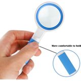 3 PCS Hand-Held Reading Magnifier Glass Lens Anti-Skid Handle Old Man Reading Repair Identification Magnifying Glass  Specification: 65mm 6 Times (Black White)