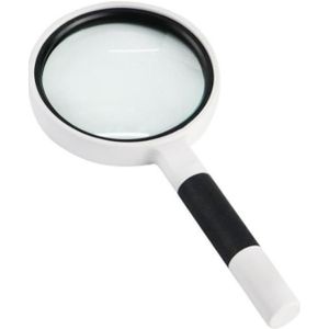 3 PCS Hand-Held Reading Magnifier Glass Lens Anti-Skid Handle Old Man Reading Repair Identification Magnifying Glass  Specification: 65mm 6 Times (Black White)