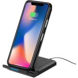 R2 10W Vertical Mobile Phone Wireless Charger Smart Fast Charge Charging Stand Desktop Stand(Black)