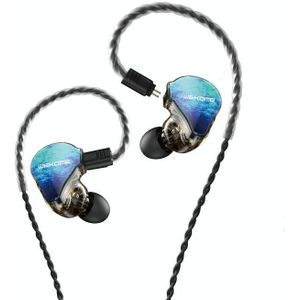 WK Y25 Amber Bluetooth + 3.5mm Elbow Plug Dual-purpose Ear-mounted Wired Earphone (Blue)