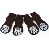 Pet Socks Cotton Anti-Scratch Breathable Foot Cover  Size: 4XL(Brown)