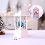 White Elk Pattern Christmas Simulation Flame LED Lamp Desktop Decoration