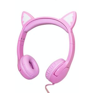 LX-K06 3.5mm Wired Children Learning Luminous Cat Ear Headset  Cable Length: 1.2m(Pink)