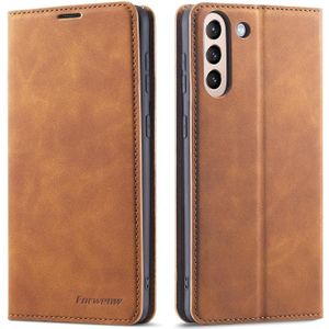 For Samsung Galaxy S21+ 5G Forwenw Dream Series Oil Edge Strong Magnetism Horizontal Flip Leather Case with Holder & Card Slots & Wallet & Photo Frame(Brown)