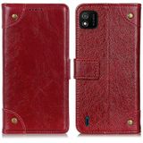 For Wiko Y62 Copper Buckle Nappa Texture Horizontal Flip Leather Case with Holder & Card Slots & Wallet(Wine Red)