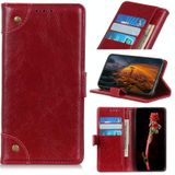 For Wiko Y62 Copper Buckle Nappa Texture Horizontal Flip Leather Case with Holder & Card Slots & Wallet(Wine Red)