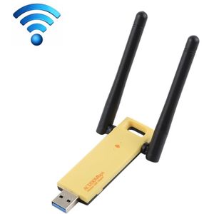 AC1200Mbps 2.4GHz & 5GHz Dual Band USB 3.0 WiFi Adapter External Network Card with 2 External Antenna(Yellow)