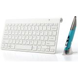 KM-909 2.4GHz Smart Stylus Pen Wireless Optical Mouse + Wireless Keyboard Set(White)