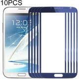 10 PCS Front Screen Outer Glass Lens for Samsung Galaxy Note II / N7100(Blue)