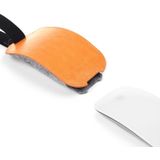 European Style Elastic PU Leather Fur Felt Mouse Storage Bag for Apple Magic Mouse 2