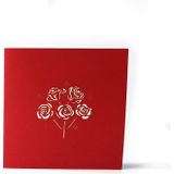 3 PCS Rose 3D Stereo Greeting Card Creative Handmade Paper Carving Card