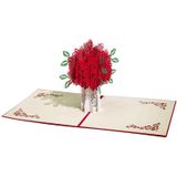 3 PCS Rose 3D Stereo Greeting Card Creative Handmade Paper Carving Card