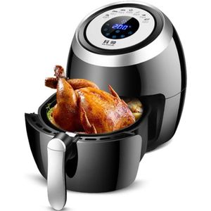 Automatic Electric Fryer  Smokeless Multifunctional Grill Household Intelligent Touch Screen Air Fried Pot 110V(Black)