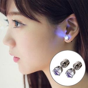 2 PCS Stylish Cubic Zirconia Earrings with Bright Light  Random Color Delivery