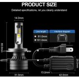 P1 H4 2 PCS DC9-36V / 30W / 6000K / 10000LM IP68 Waterproof Car LED Headlight(Cold White Light)