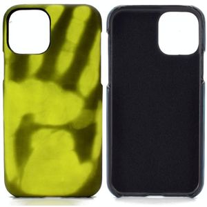 Paste Skin + PC Thermal Sensor Discoloration Case For iPhone 13 mini(Black Green)