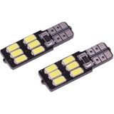 2 PCS T10 2.5W 100LM White Light 6 LED 5730 SMD CANBUS Car Signal Light Bulb