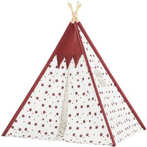 Indian Children Tent Cotton Cloth Indoor Play House Parent-Child Doll House(Pink Stars )