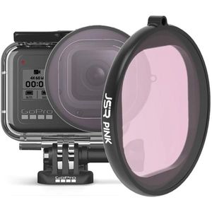 JSR Round Housing Diving Color Lens Filter for GoPro HERO8 Black(Pink)