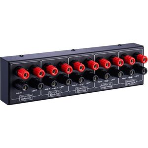 1 In And 4 Out Amplifier Sound Speaker Distributor  4-Area Sound Source  Signal Distribution Panel  Single Audio Input  300W Per Channel