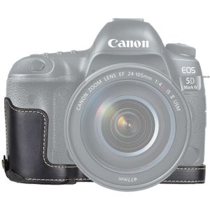 1/4 inch Thread PU Leather Camera Half Case Base for Canon EOS 5D Mark IV / 5D Mark III(Black)