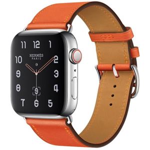 Voor Apple Watch Series 5 & 4 40mm / 3 & 2 & 1 38mm vervangend lederen bandhorlogeband(oranje)