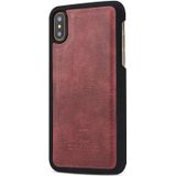 DG.MING for iPhone X  Crazy Horse Texture Horizontal Flip Detachable Magnetic Protective Case with Holder & Card Slots & Wallet(Red)