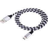 1m USB to USB-C / Type-C Nylon Weave Style Data Sync Charging Cable for Galaxy S8 & S8 + / LG G6 / Huawei P10 & P10 Plus / Oneplus 5 and other Smartphones (Silver)