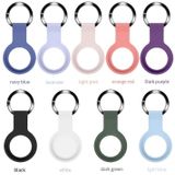 Mutural Liquid Silicone Protective Case with Key Ring for AirTag(Light Blue)