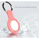 Mutural Liquid Silicone Protective Case with Key Ring for AirTag(Light Blue)