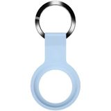 Mutural Liquid Silicone Protective Case with Key Ring for AirTag(Light Blue)