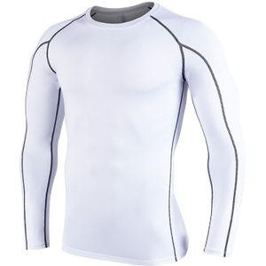 SIGETU Men Quick-drying Breathable Long-sleeved Sportswear (Color:White Size:L)