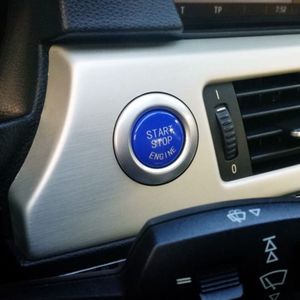 Car Engine Start Key Push Button Cover for BMW E90 Chassis (Blue)