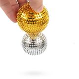 1 Pair Magnetic Massage Ball Relax Muscle Finger Plantar Pressure Massage Stab Ball  Size:3.2cm(Gold)